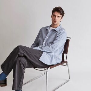 Madewell Poplin Easy Long-Sleeve Shirt, Mens Size Medium